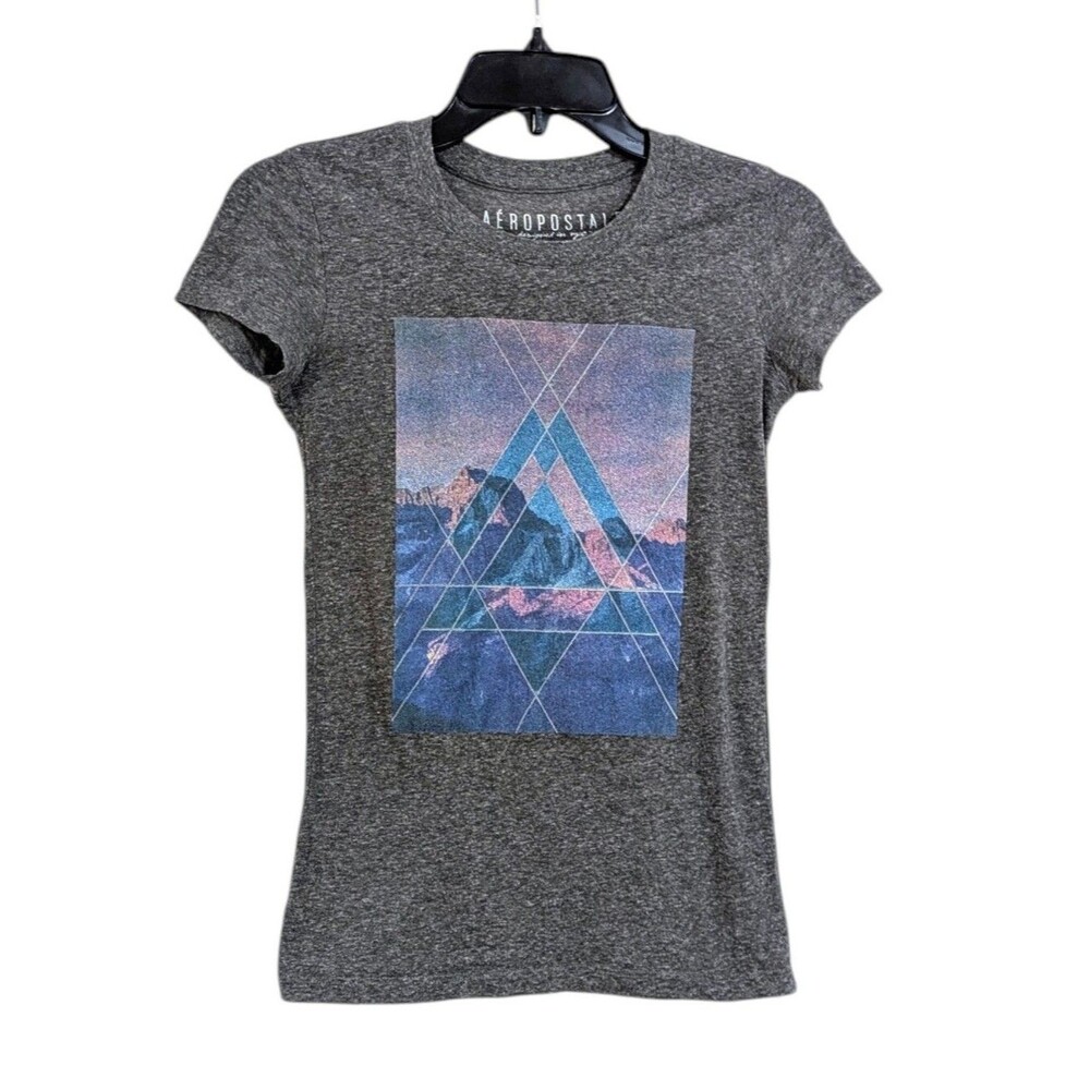 Aeropostale Grey Mountains Graphic Tee - Size XS Womens - Aero